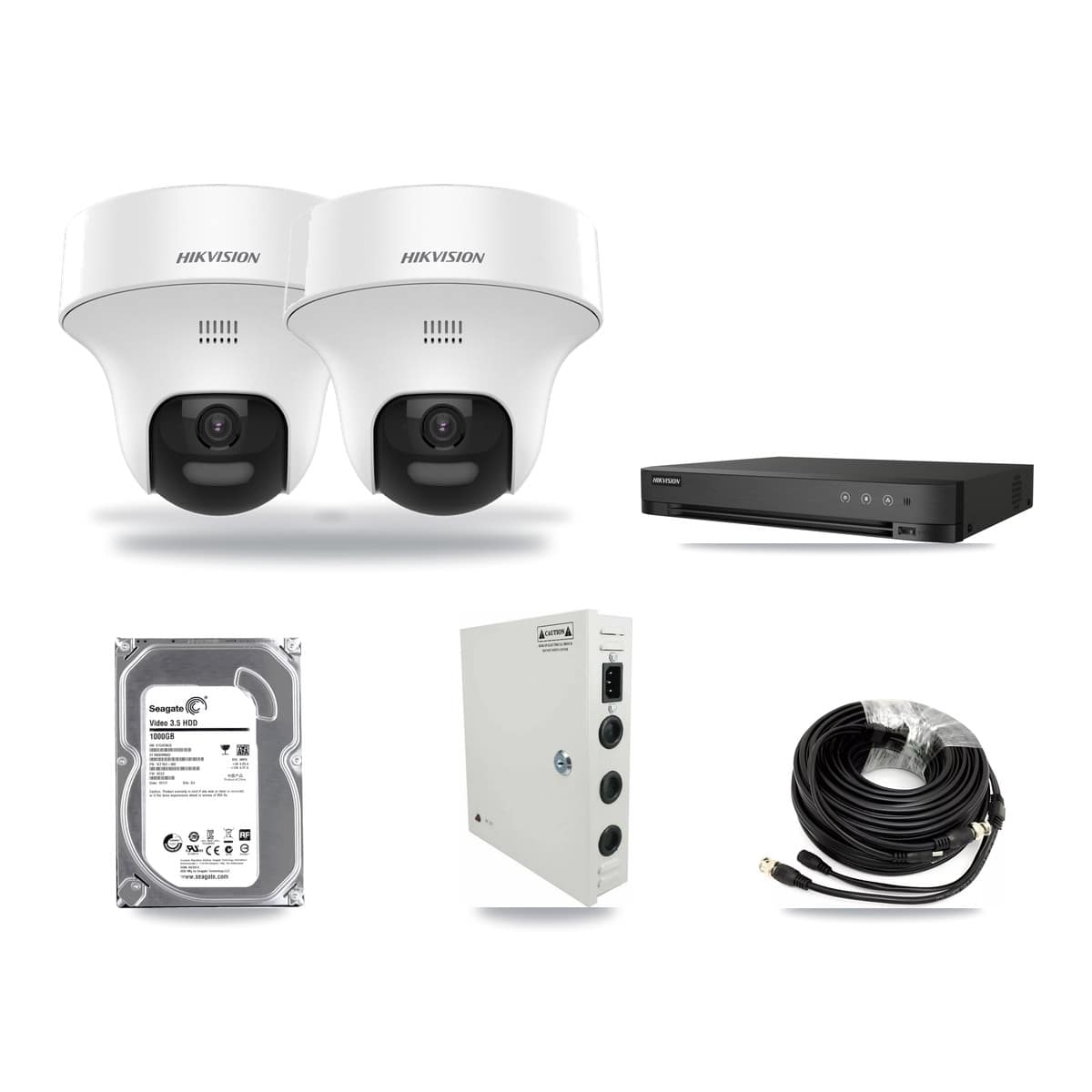 Hikvision 4-Channel 5MP CCTV Kit — 2 DS-2CE70K0T Turret Cameras + 1TB Recording - Image 1