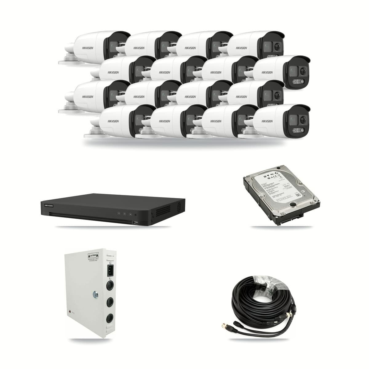 Hikvision 16-Channel 5MP CCTV Kit — 16 Bullet Cameras + 5TB Recording - Image 1