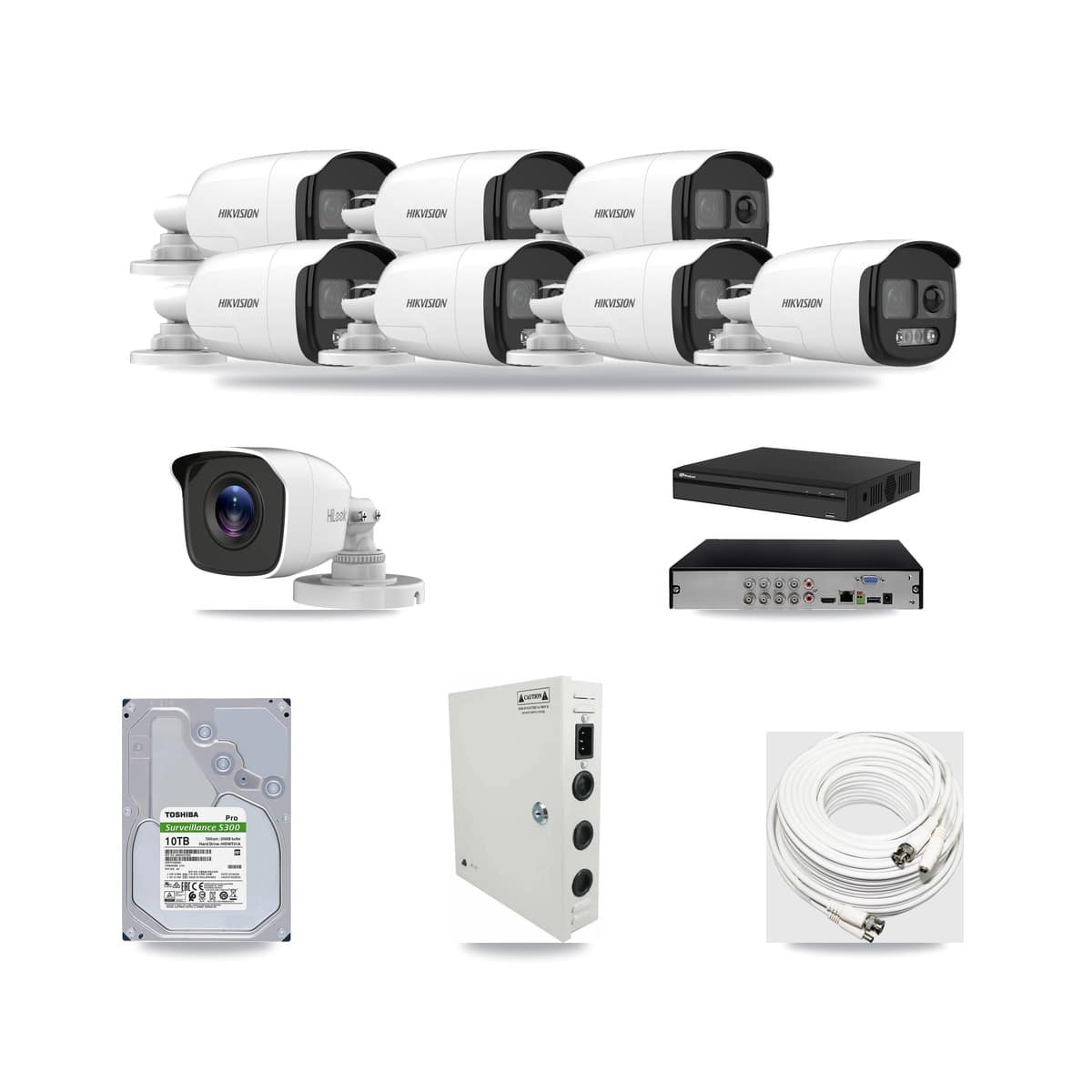 8-Channel 4MP – 5MP CCTV Kit — 7 5MP + 1 4MP Bullet Cameras + 10TB Recording (PXD-5108HS Recorder) - Image 1