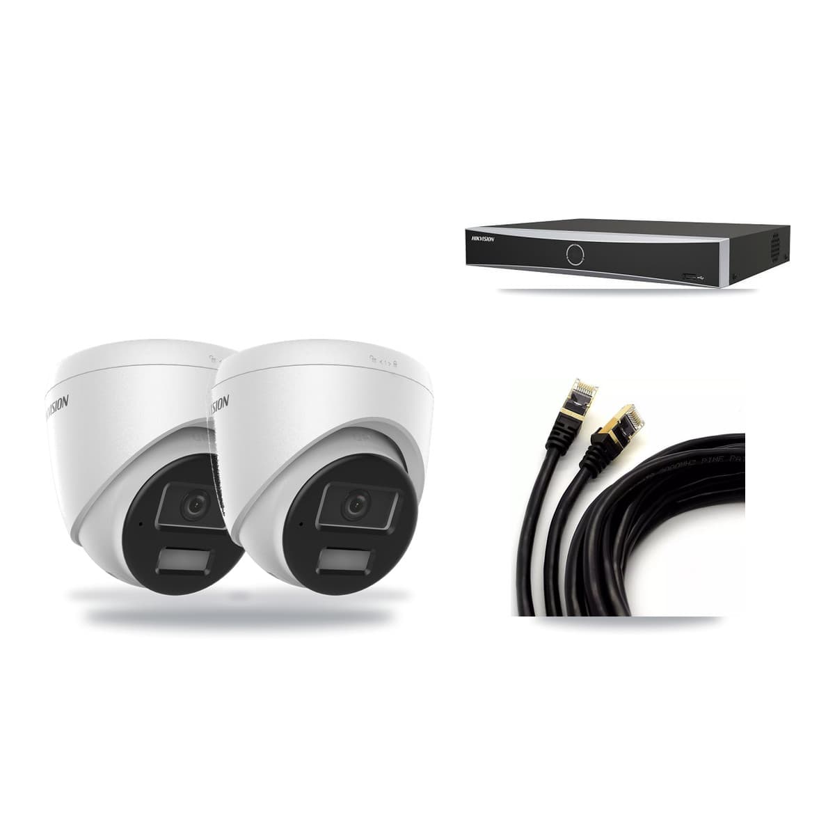 Hikvision 4-channel CCTV kit: 2 cameras (2× 4MP Turret), 3TB hard drive