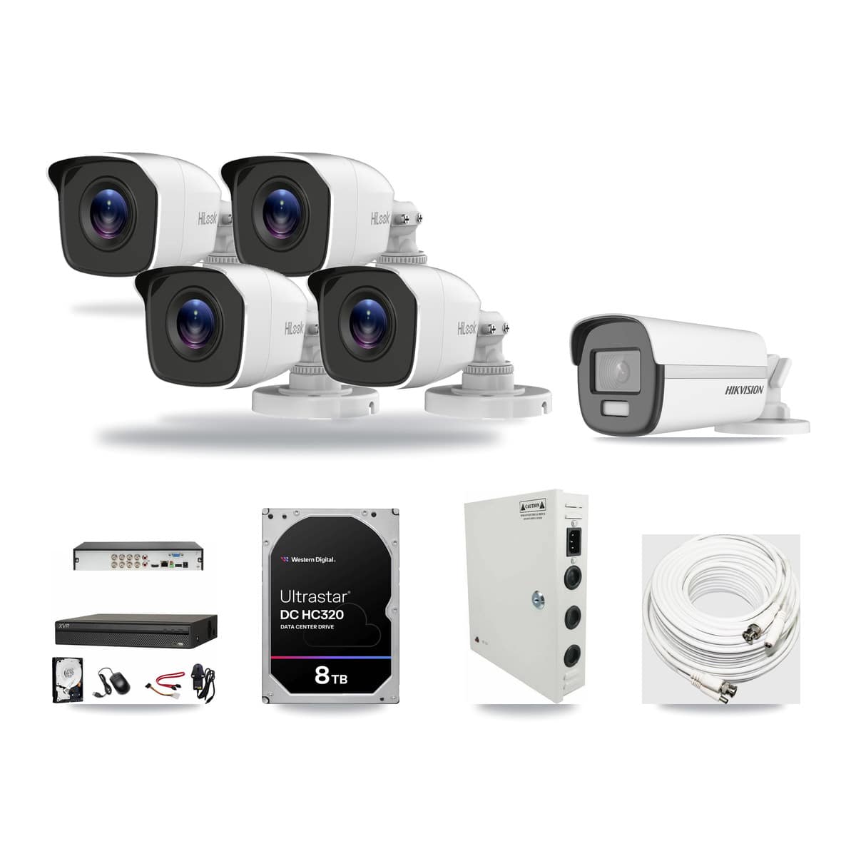 8-Channel 4MP – 4K CCTV Kit — 1 4K + 4 4MP Bullet Cameras + 8TB Recording (XVR-3108AD Recorder) - Image 1