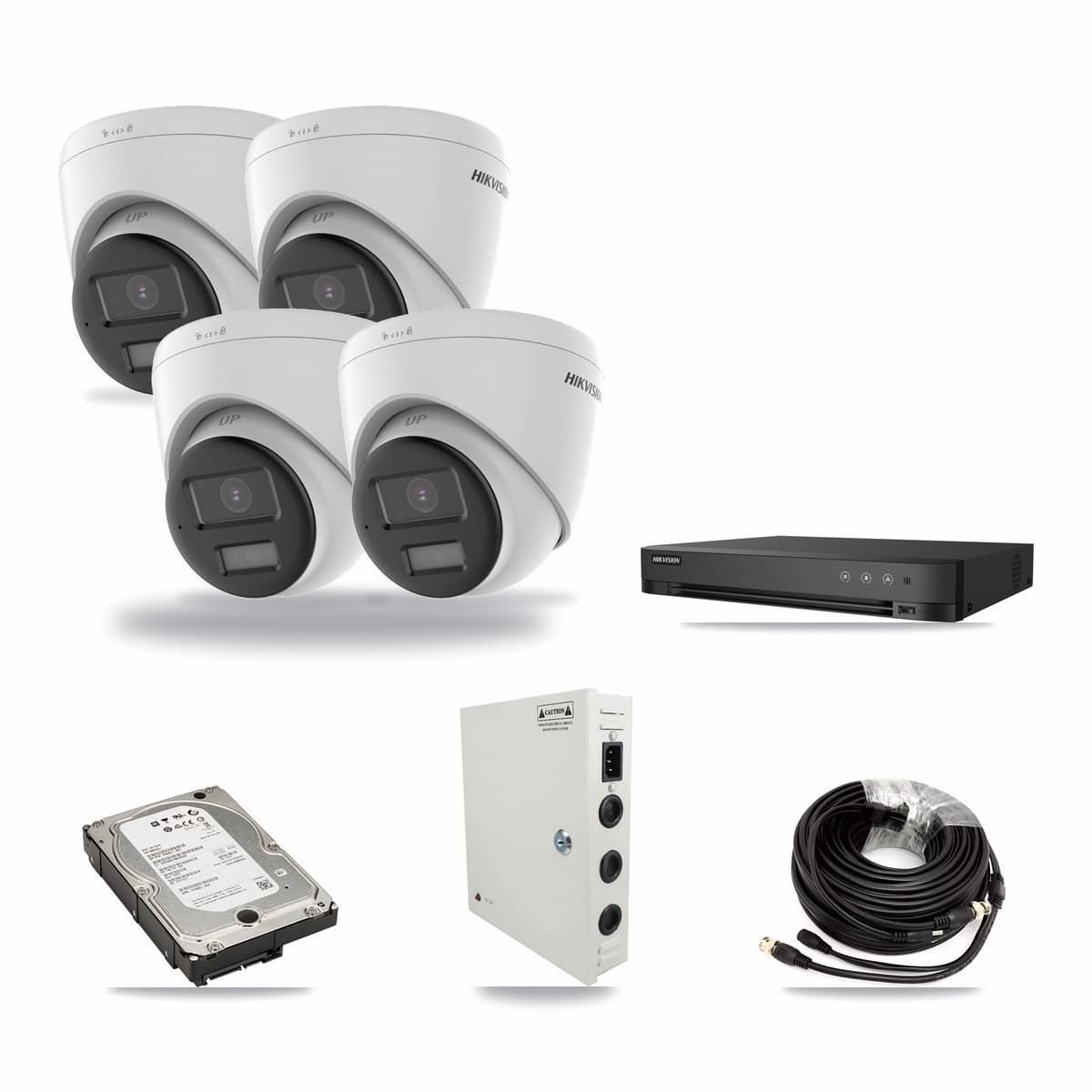 Hikvision 4-Channel 4K CCTV Kit — 4 DS-2CE78U0T Turret Cameras + 5TB Recording - Image 1