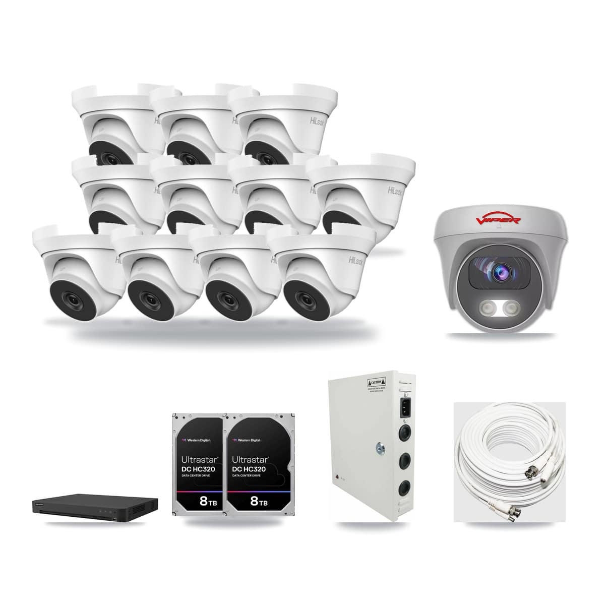 32-Channel 4MP – 5MP CCTV Kit — 11 4MP Turret + 1 5MP Cameras + 2× 8TB Recording - Image 1
