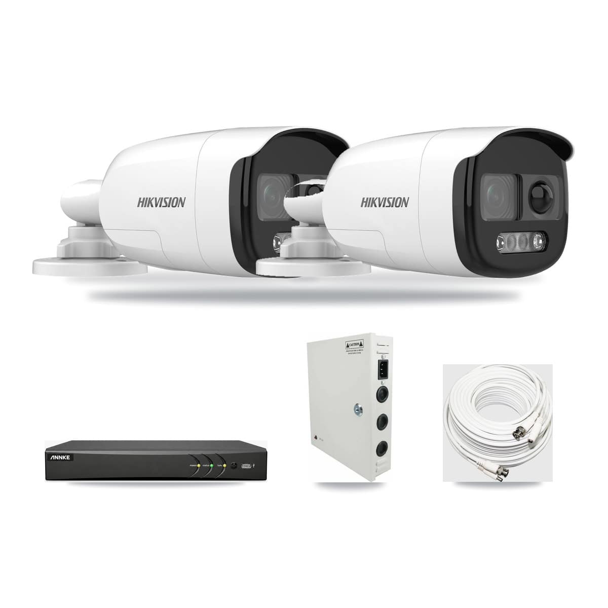 Hikvision & ANNKE 4-Channel 5MP CCTV Kit — 2 DS-2CE12KF3T Bullet Cameras + 3TB Recording - Image 1