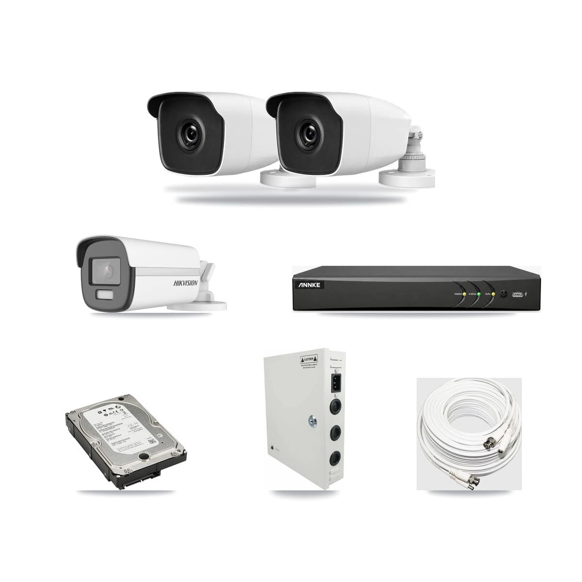 4-Channel 3MP – 4K CCTV Kit — 1 4K + 2 3MP Bullet Cameras + 5TB Recording (AN-DV4-8MP Recorder) - Image 1