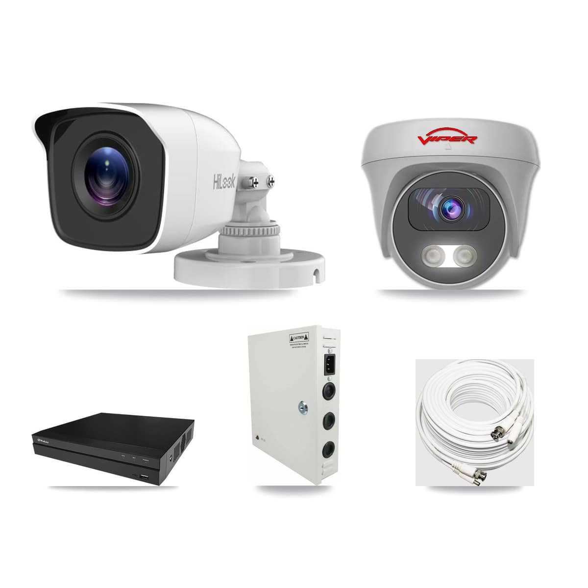 8-Channel 4MP – 5MP CCTV Kit — 1 4MP Bullet + 1 White 5MP Cameras + 3TB Recording (PXD-5208AN Recorder) - Image 1