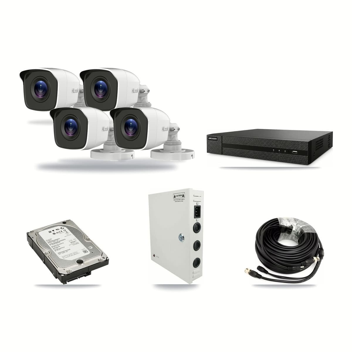 8-channel CCTV kit: 4 cameras (4× 4MP Bullet), 5TB hard drive