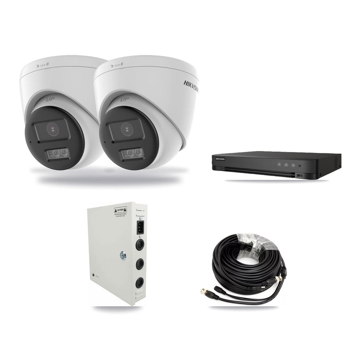 Hikvision 8-channel CCTV kit: 2 cameras (2× 5MP Turret), 3TB hard drive
