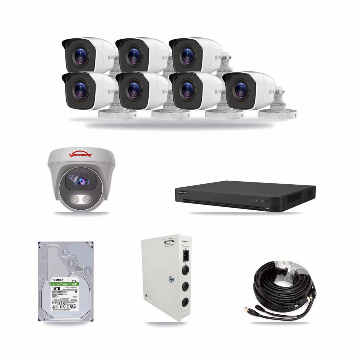 32-Channel 4MP – 5MP CCTV Kit — 7 4MP Bullet + 1 5MP Cameras + 10TB Recording - Image 1