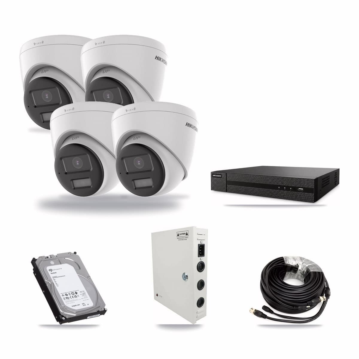 8-Channel 4K CCTV Kit — 4 Hikvision Turret Cameras + 6TB Recording - Image 1