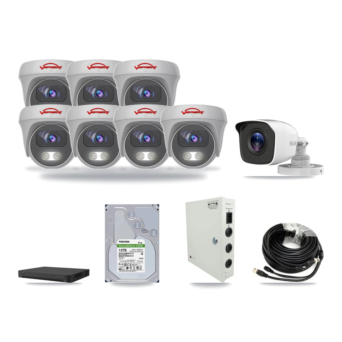 16-Channel 4MP – 5MP CCTV Kit — 1 4MP Bullet + 7 5MP Cameras + 10TB Recording - Image 1
