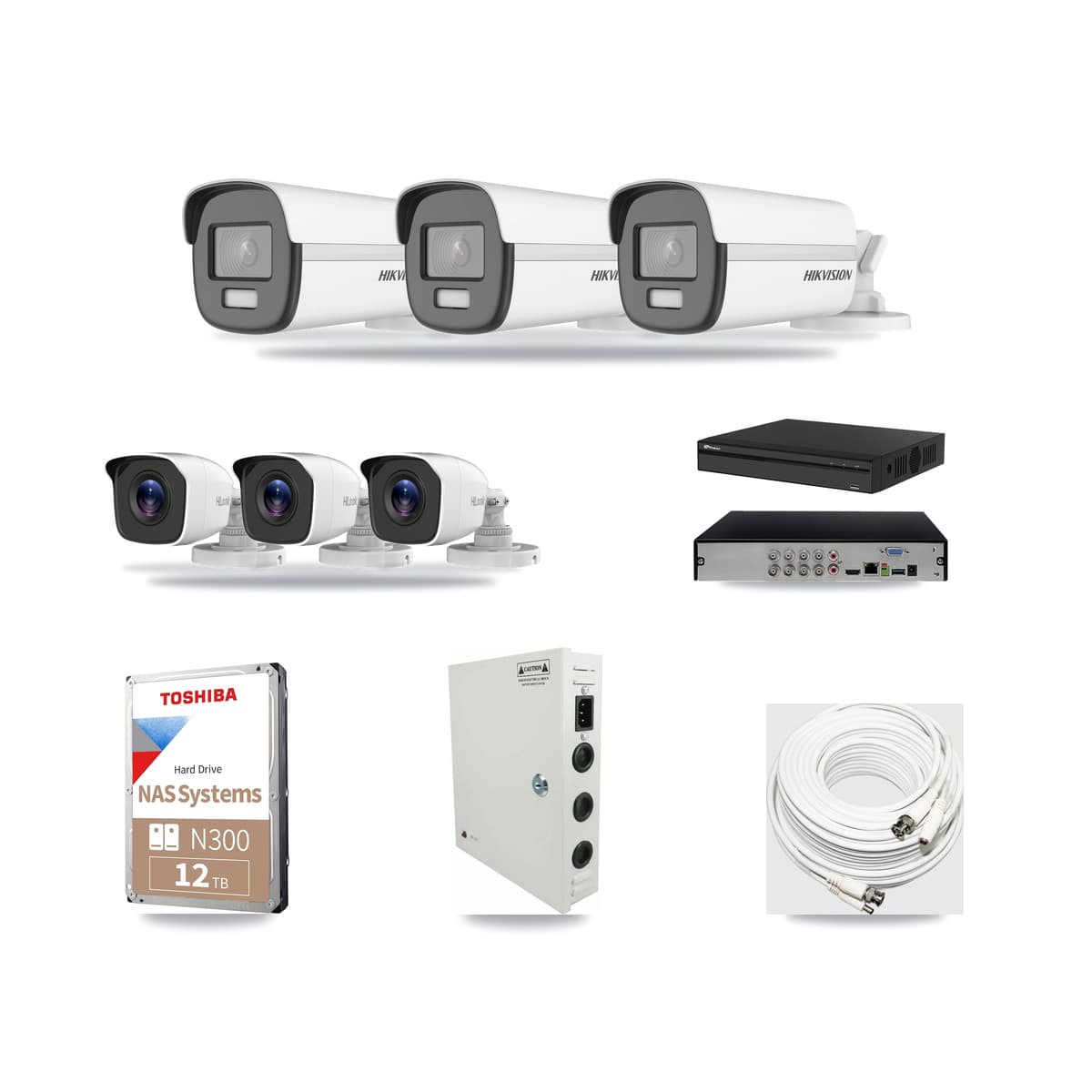 8-Channel 4MP – 4K CCTV Kit — 3 4K + 3 4MP Bullet Cameras + 12TB Recording - Image 1
