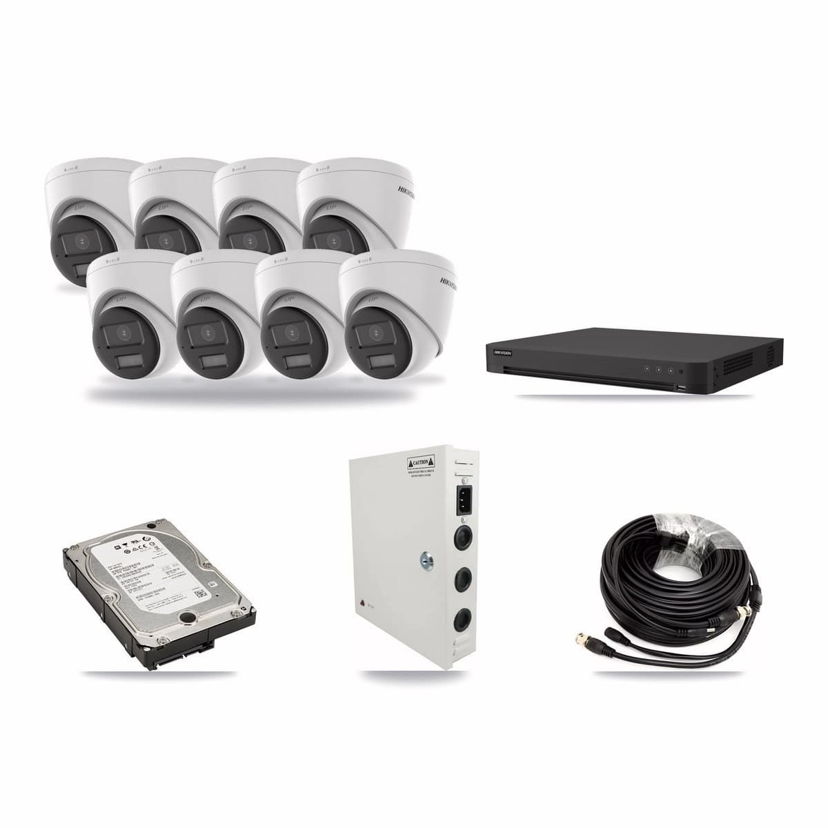 Hikvision 16-Channel 4K CCTV Kit — 8 Turret Cameras + 5TB Recording - Image 1
