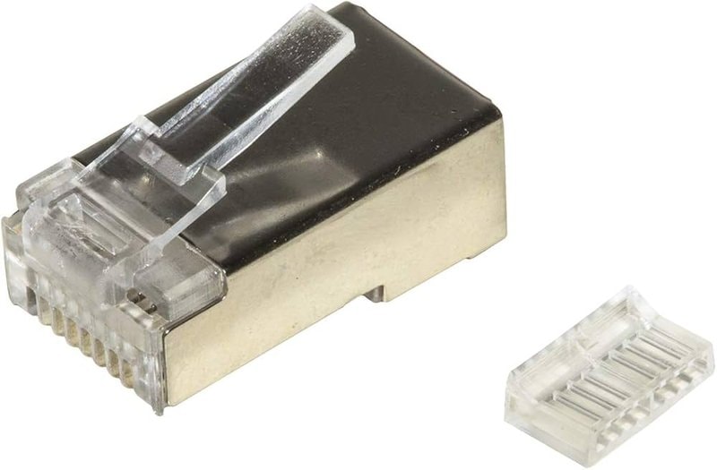 100pcs Shielded RJ45 Cat6 Pass Through Connector 8P8C Ethernet Plug