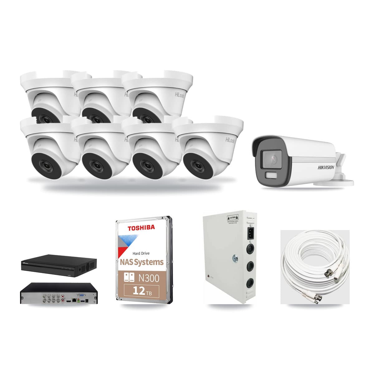 8-Channel 4MP – 4K CCTV Kit — 1 4K Bullet + 7 4MP Turret Cameras + 12TB Recording - Image 1