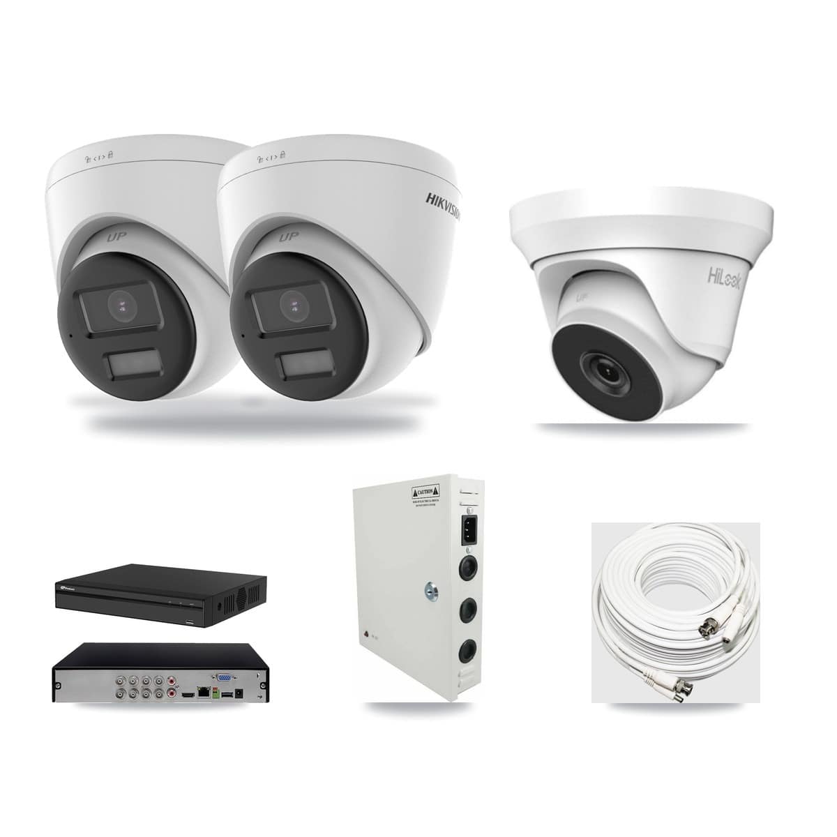 8-Channel 4MP – 4K CCTV Kit — 2 4K + 1 4MP Turret Cameras + 6TB Recording (PXD-5108HS Recorder) - Image 1