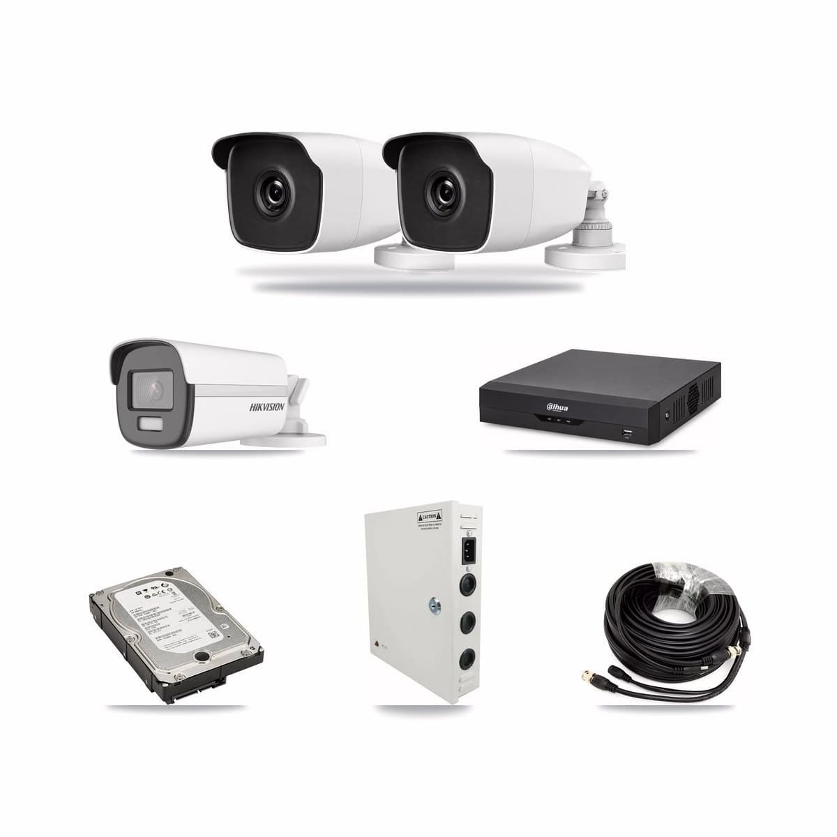 4-Channel 3MP – 4K CCTV Kit — 1 4K + 2 3MP Bullet Cameras + 5TB Recording (DH-XVR5104HS Recorder) - Image 1