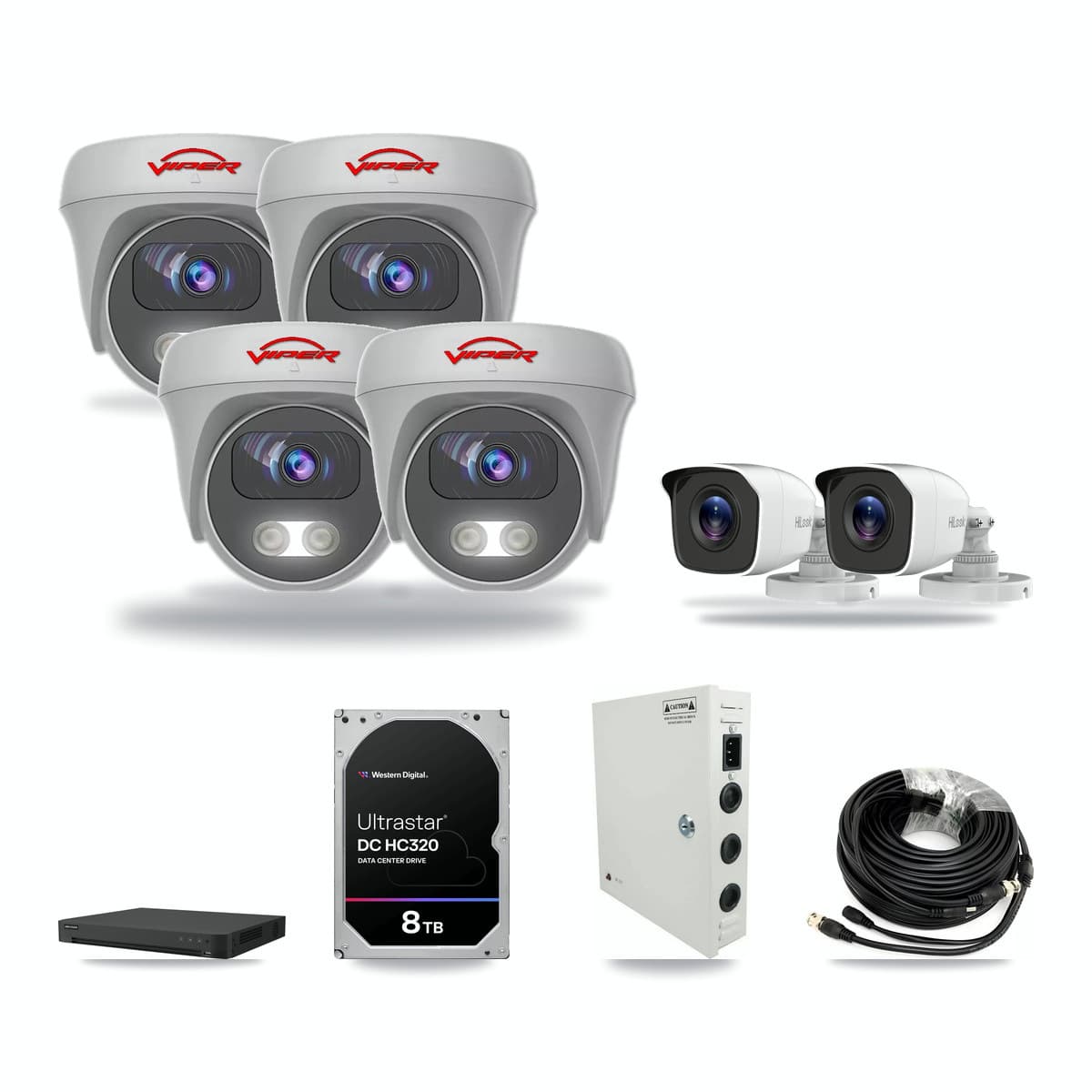 16-Channel 4MP – 5MP CCTV Kit — 2 4MP Bullet + 4 5MP Cameras + 8TB Recording - Image 1
