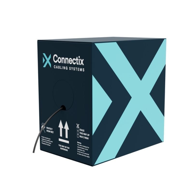 Connectix Cat5e External UTP Solid Core Network Cable Black