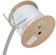 Cat6A Network Cable 305m Grey Solid Core Ethernet LAN Cable